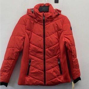 NWT- Michael Kors Women’s Red Puffer Jacket - Size Medium